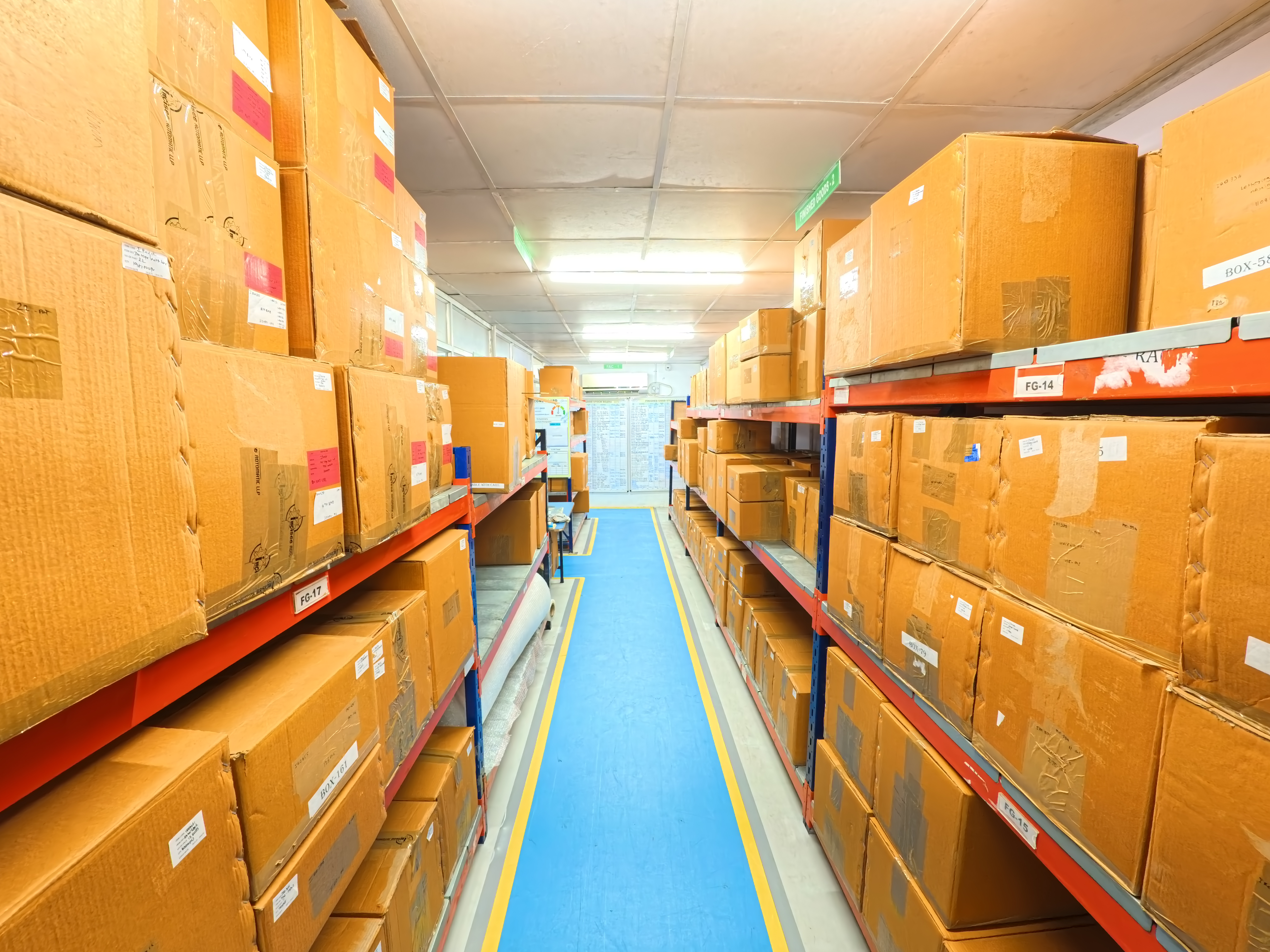 Warehouse with finished goods inventory